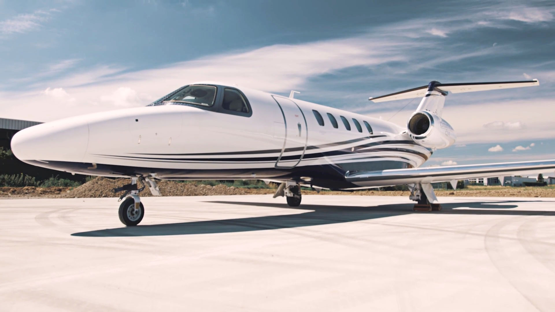 LuxAviation aircraft on ramp.